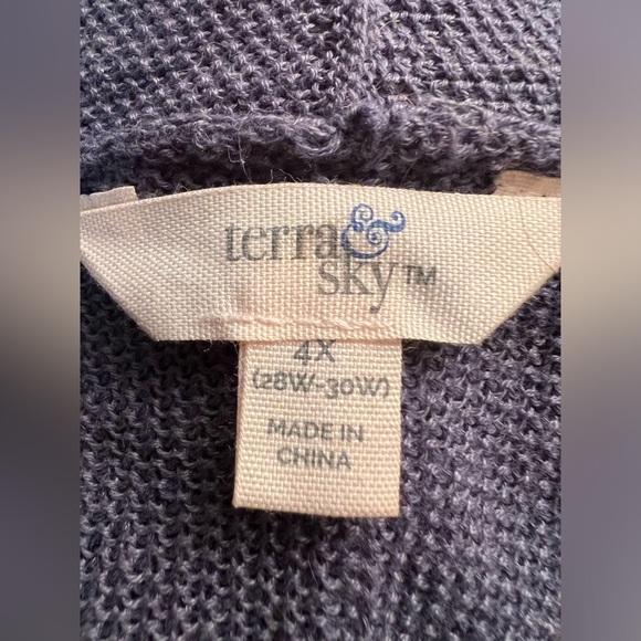 Two Tone Terra & Sky Cardigan Size 4X - Picture 5 of 7